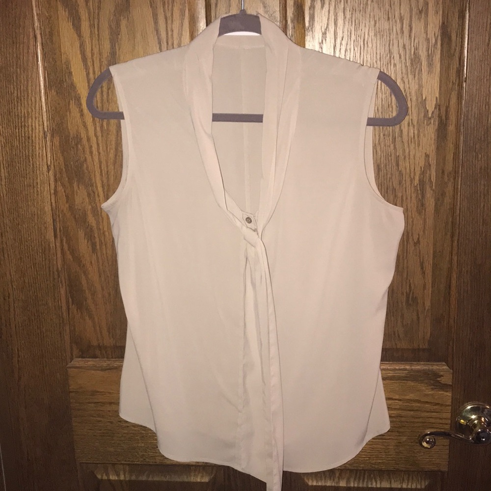 Calvin Klein tan sleeveless blouse size M